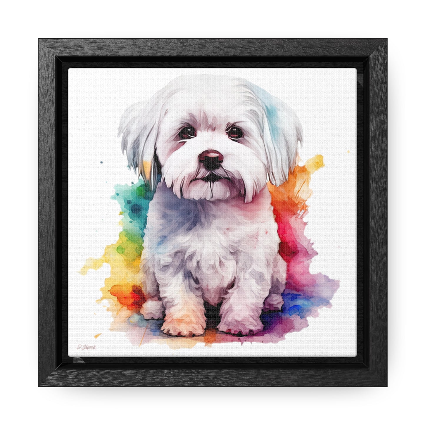 Maltese Dog 3 Gallery Canvas Wraps, Square Frame