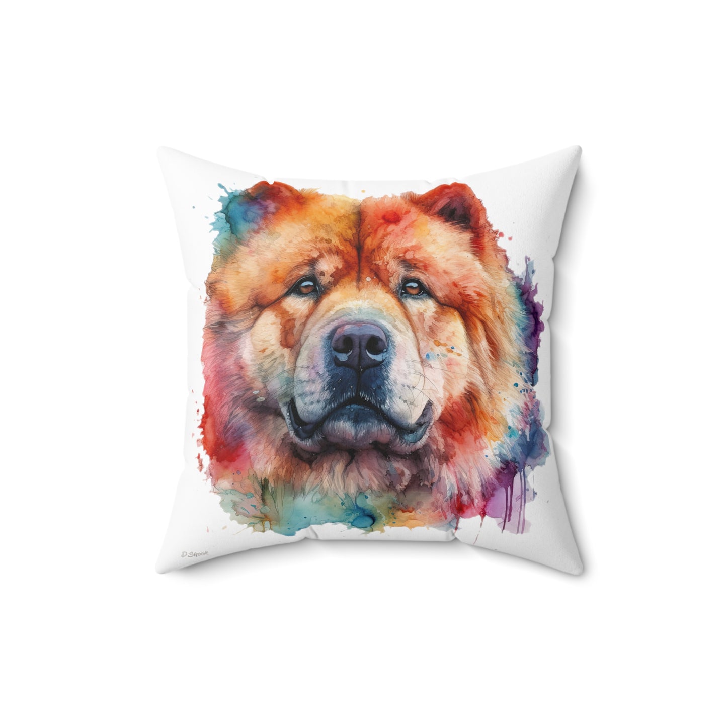 Chow Chow 2 Spun Polyester Square Pillow