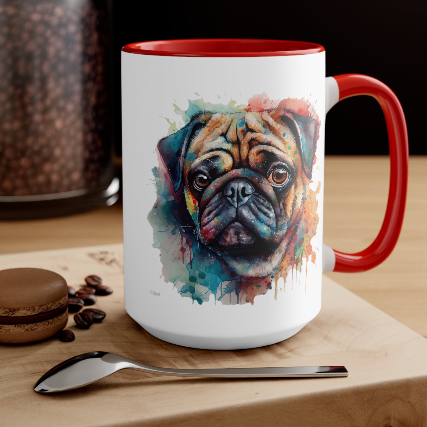 Pug 4 Accent Mugs