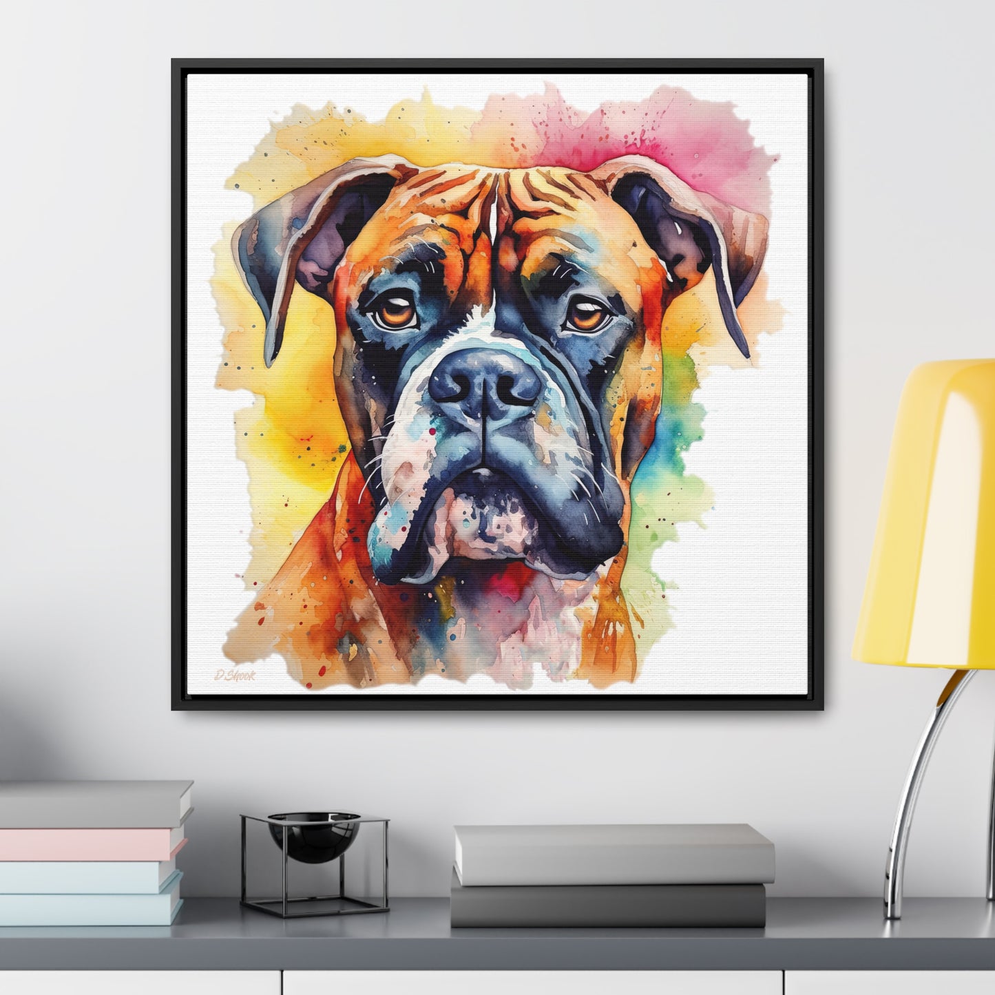 Boxer 1 Gallery Canvas Wraps, Square Frame