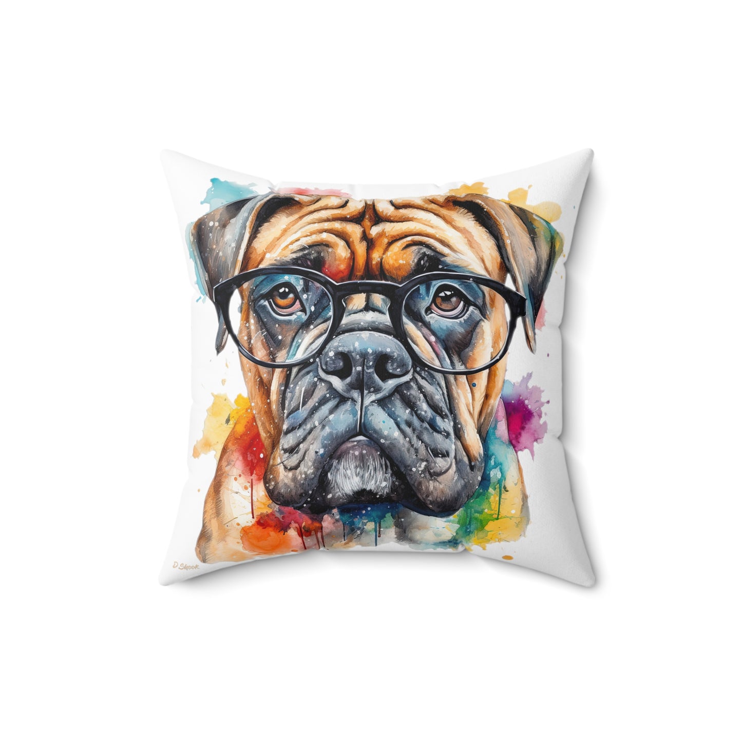 Bullmastiff 6 Spun Polyester Square Pillow