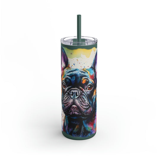 French Bulldog 2 Maars Maker Skinny Matte Tumbler, 20oz