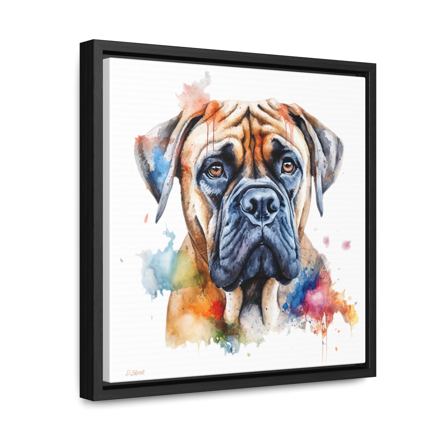 Bullmastiff 2 Gallery Canvas Wraps, Square Frame
