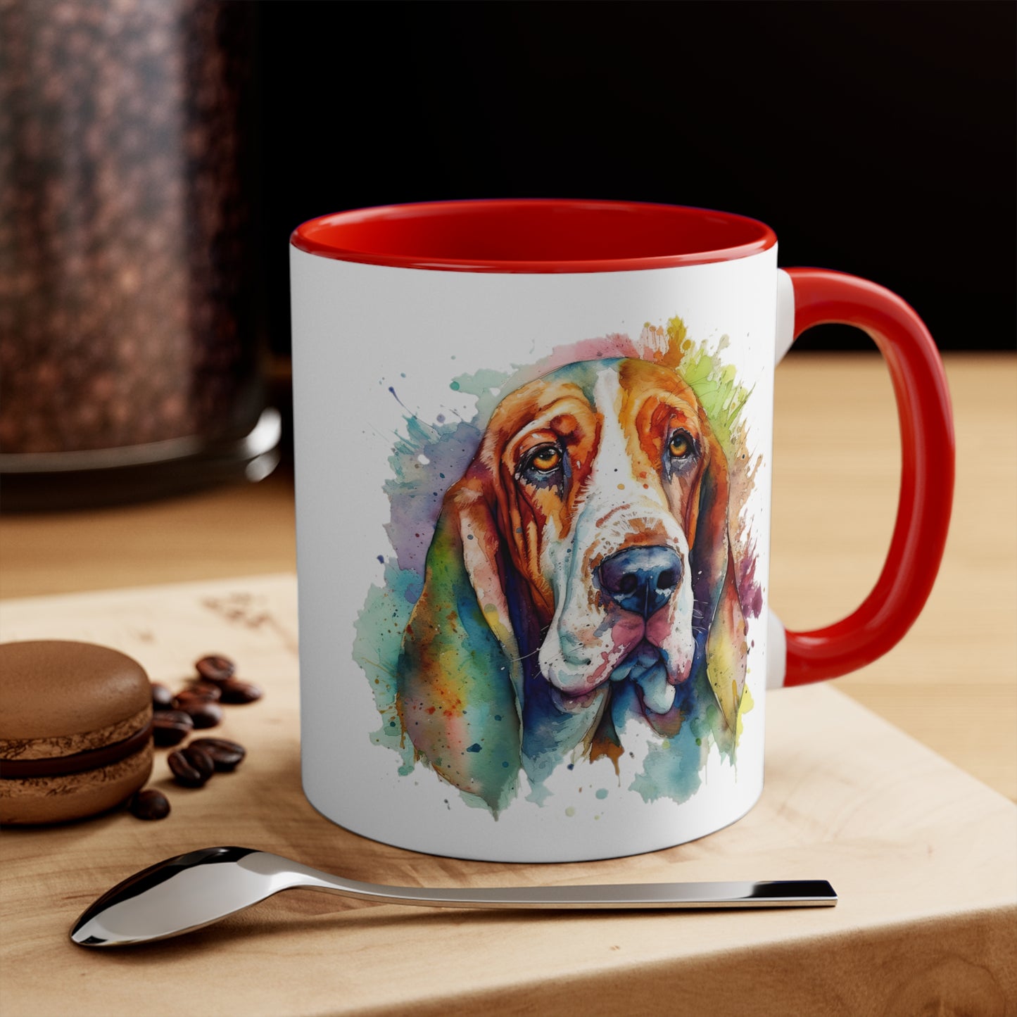 Basset Hound 1 Accent Mugs