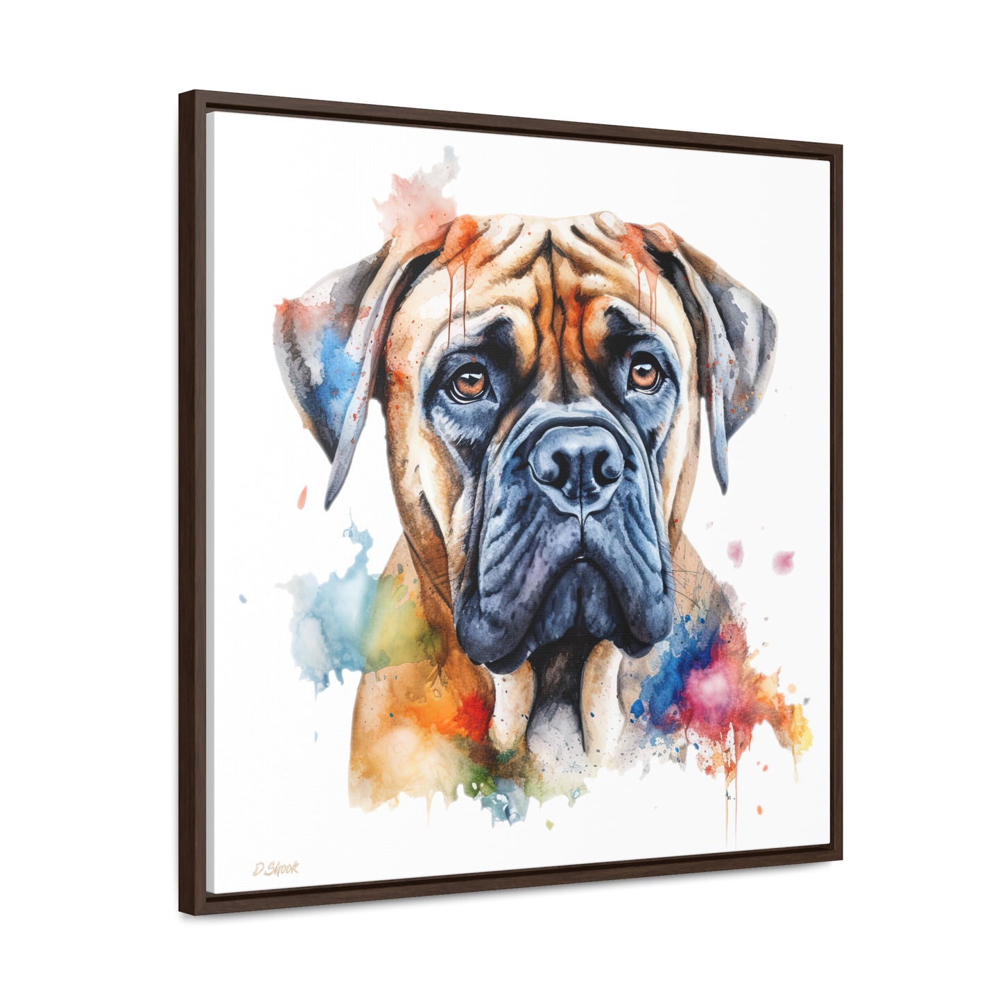 Bullmastiff 2 Gallery Canvas Wraps, Square Frame