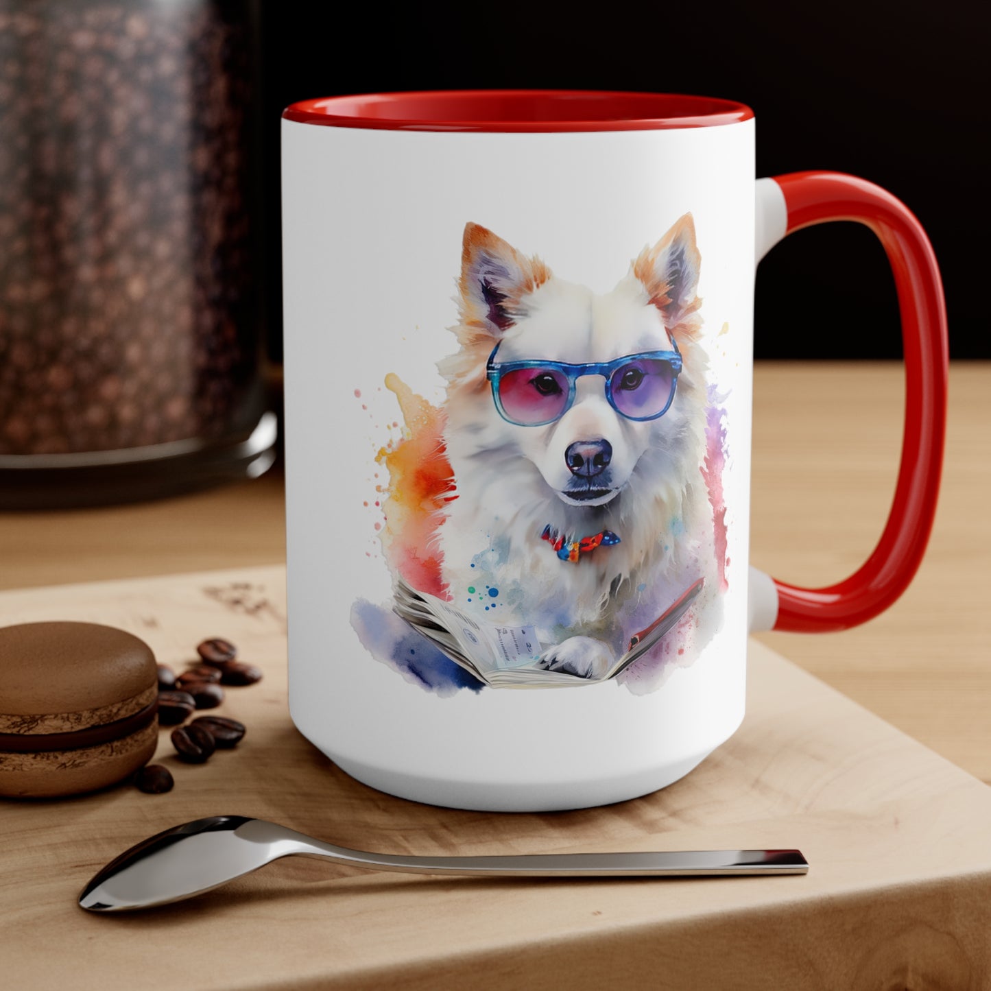 American Eskimo Dog 4 Accent Mugs