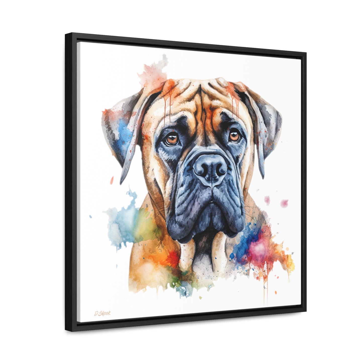 Bullmastiff 2 Gallery Canvas Wraps, Square Frame