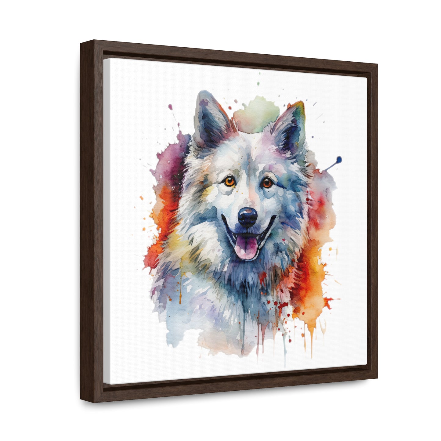 American Eskimo Dog 3 Gallery Canvas Wraps, Square Frame
