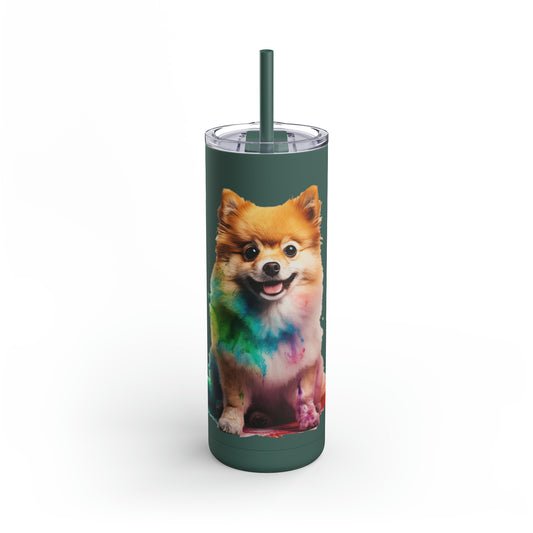 Pomeranian 1 Maars Maker Skinny Matte Tumbler, 20oz