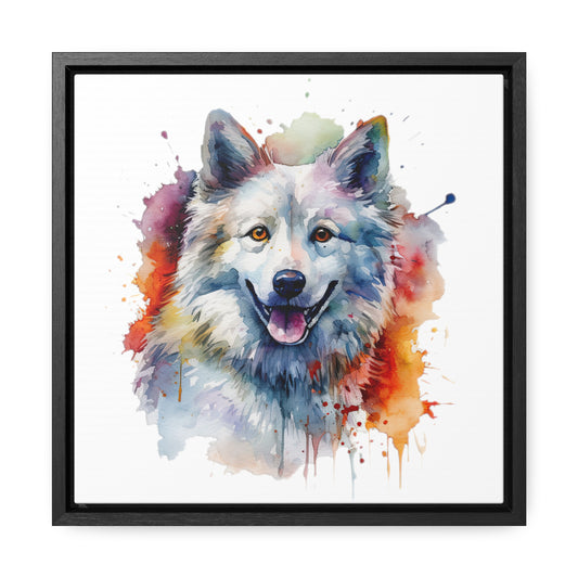 American Eskimo Dog 3 Gallery Canvas Wraps, Square Frame