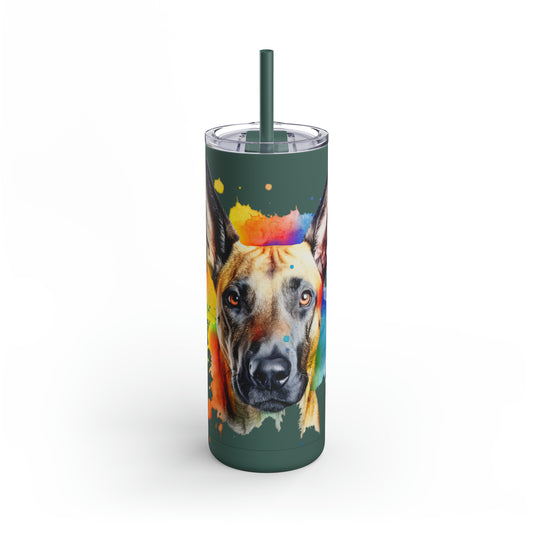 Belgium Malinois 3 Maars Maker Skinny Matte Tumbler, 20oz