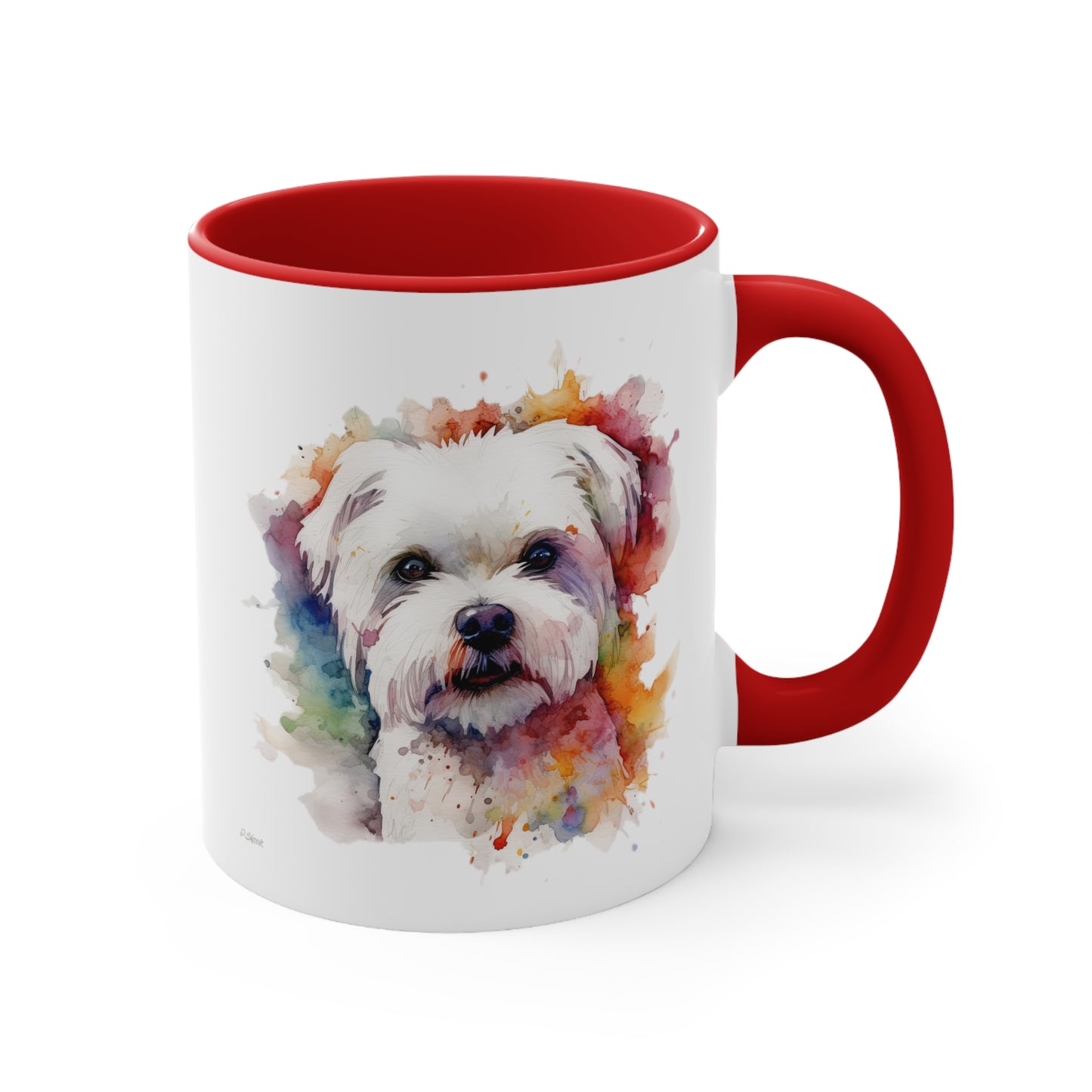 Maltese Dog 2 Accent Mugs