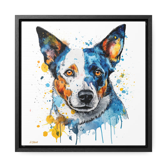 Blue Heeler 2 Gallery Canvas Wraps, Square Frame