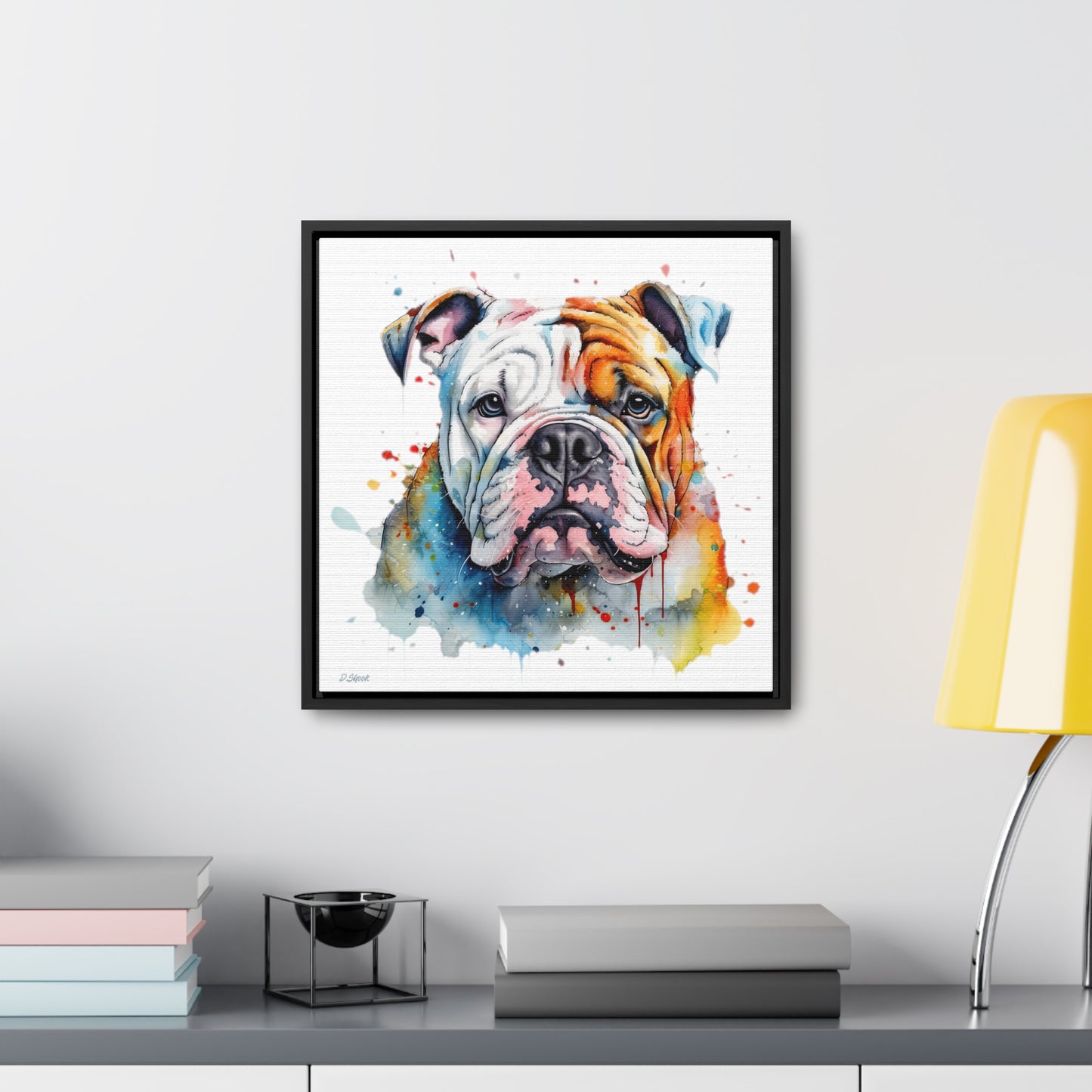 bulldog 3 Gallery Canvas Wraps, Square Frame