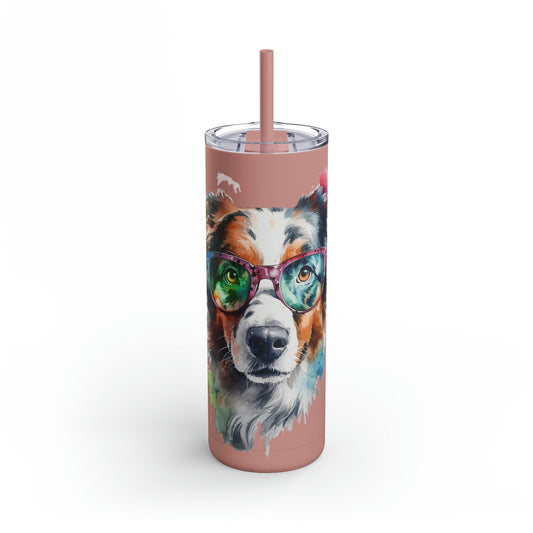 Australian Shepherd 5 Maars Maker Skinny Matte Tumbler, 20oz