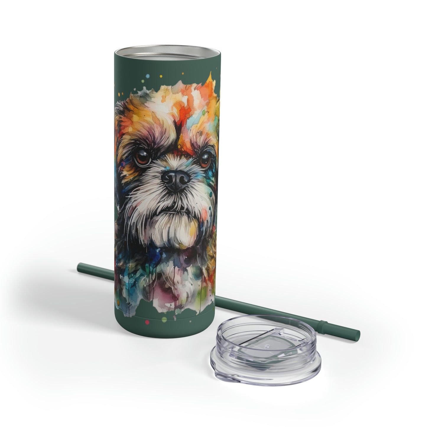 Shih Tzu 2 Maars Maker Skinny Matte Tumbler, 20oz