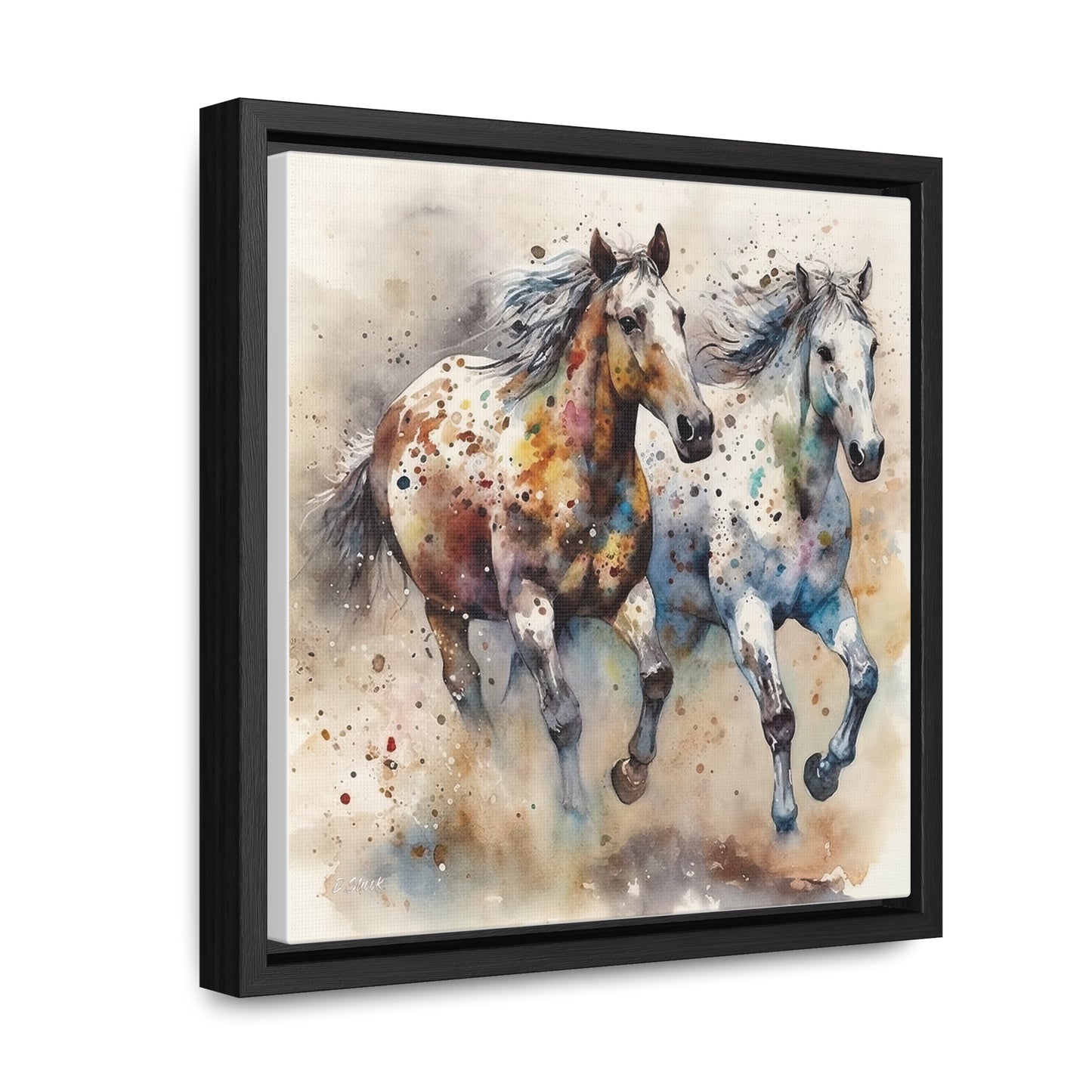 Wild Appaloosa Horses Gallery Canvas Wraps, Square Frame