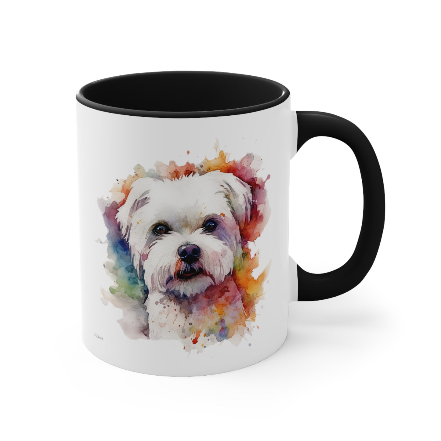 Maltese Dog 2 Accent Mugs