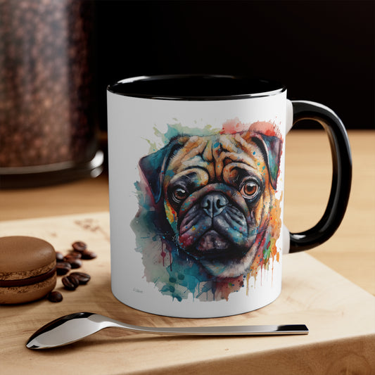 Pug 4 Accent Mugs