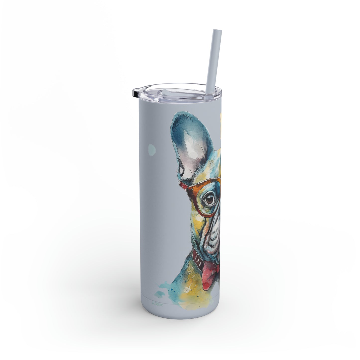 French Bulldog 5 Maars Maker Skinny Matte Tumbler, 20oz