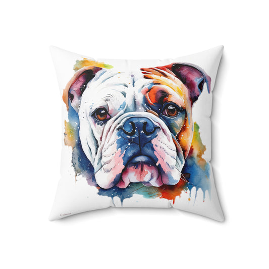 Bulldog 4 Spun Polyester Square Pillow