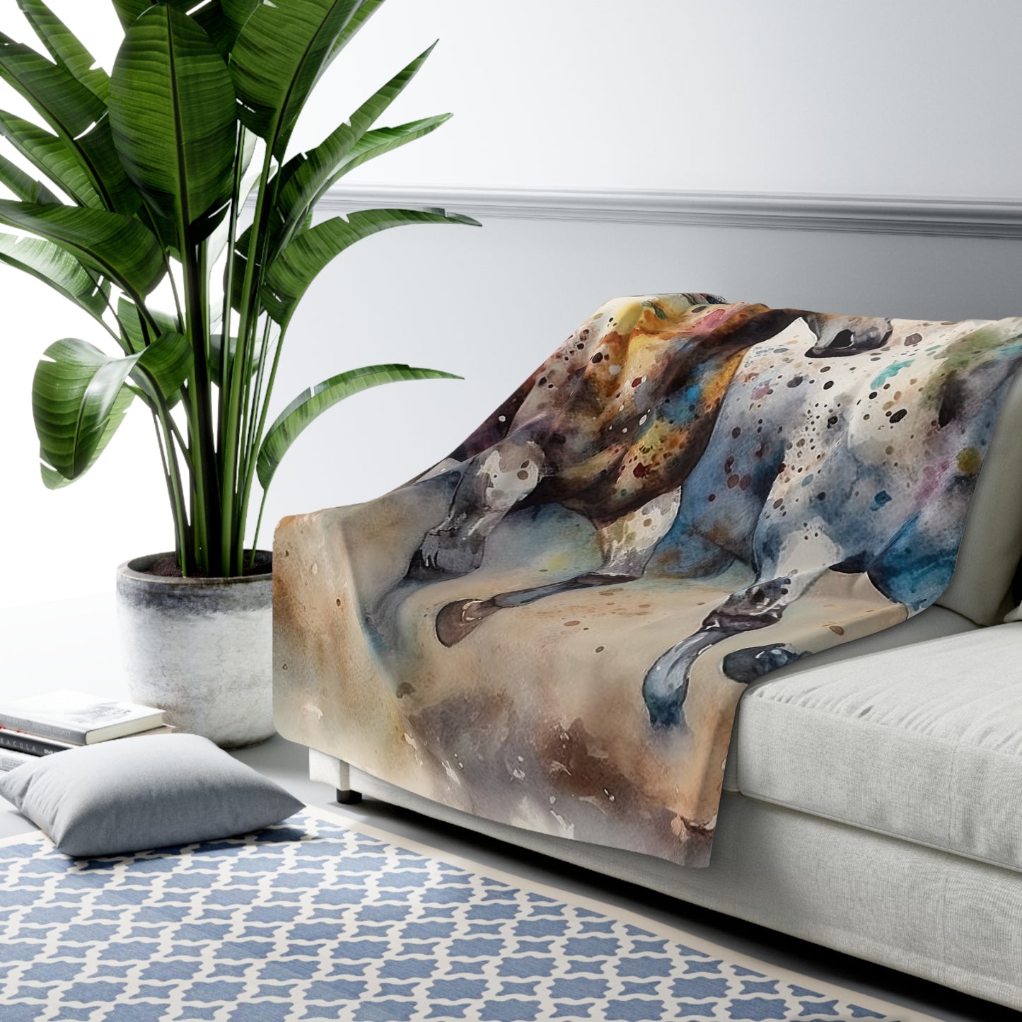 Wild Appaloosa Horses Sherpa Fleece Blanket