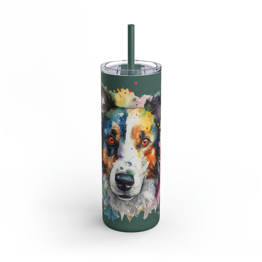 Border Collie 3 Maars Maker Skinny Matte Tumbler, 20oz