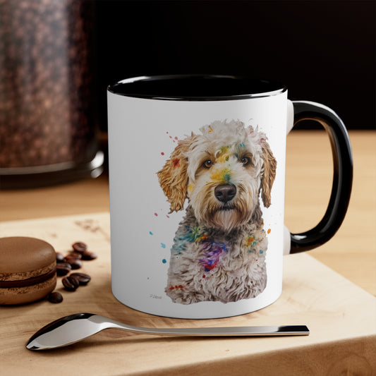 Mini Golden Doodle 2 Accent Mugs