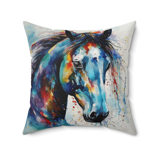 Horse Rescue 5B Spun Polyester Square Pillow