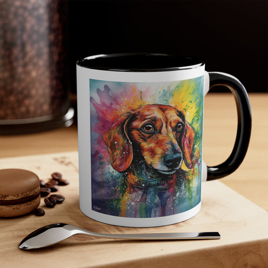 Dachshund 2 Accent Mugs