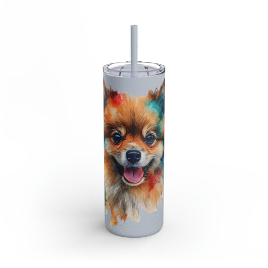 Pomeranian 3 Maars Maker Skinny Matte Tumbler, 20oz