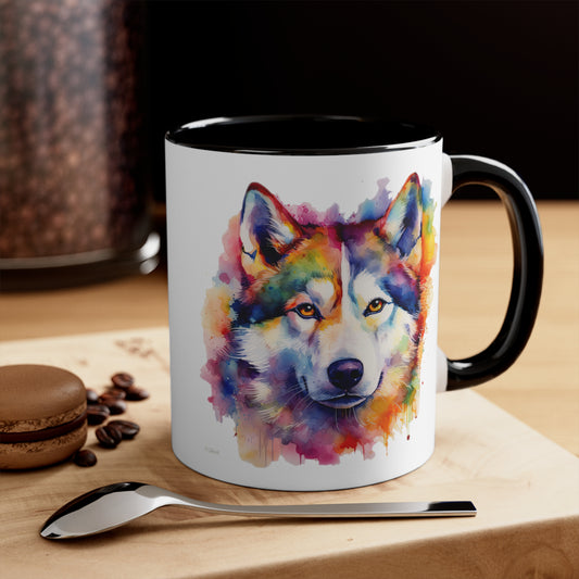 Siberian Husky 1 Accent Mugs