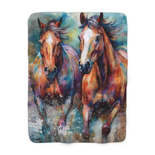 Horse Rescue 7 Sherpa Fleece Blanket