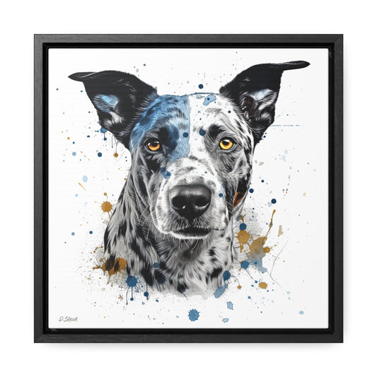 Blue Heeler 4 Gallery Canvas Wraps, Square Frame