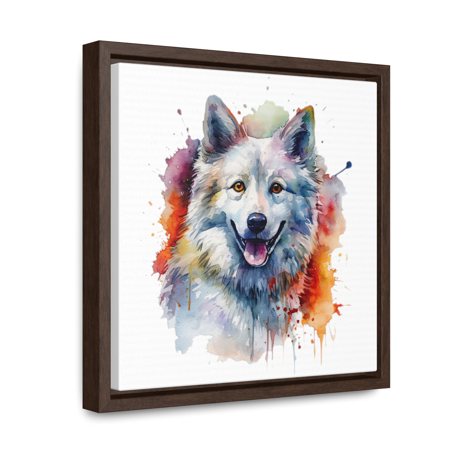 American Eskimo Dog 3 Gallery Canvas Wraps, Square Frame
