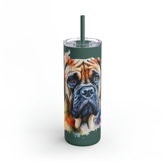 Bullmastiff 2 Maars Maker Skinny Matte Tumbler, 20oz