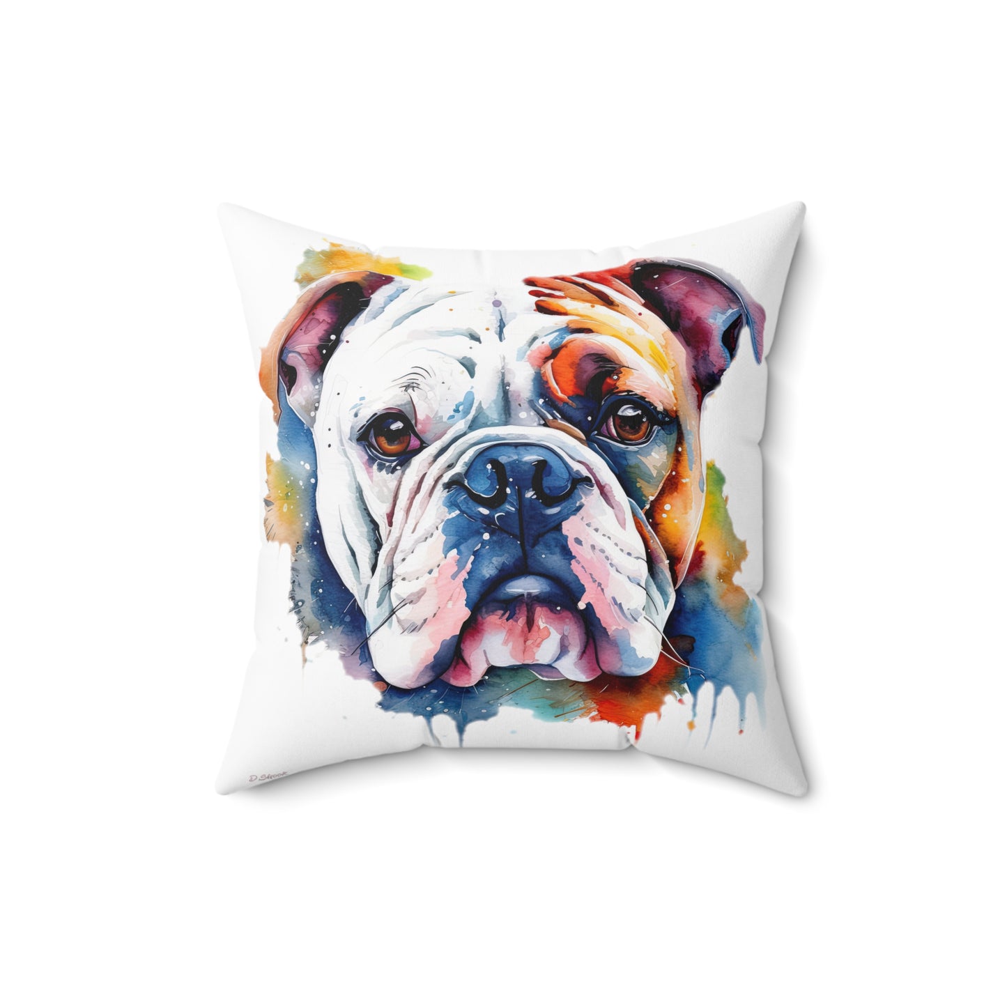 Bulldog 4 Spun Polyester Square Pillow