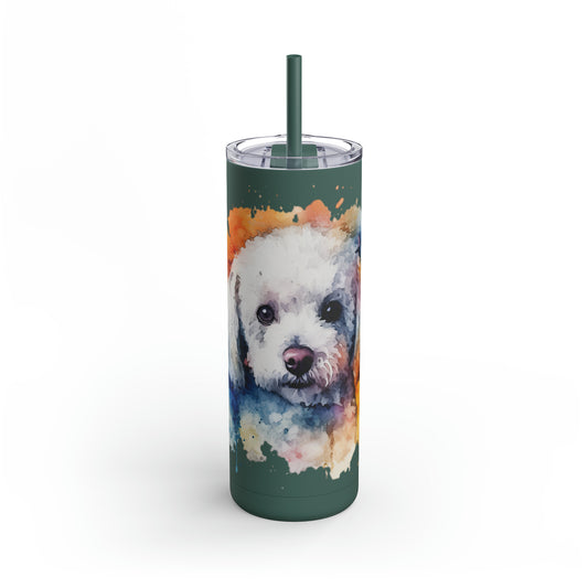 Bichon Frise 3 Maars Maker Skinny Matte Tumbler, 20oz