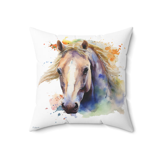Horse Rescue 19 Spun Polyester Square Pillow