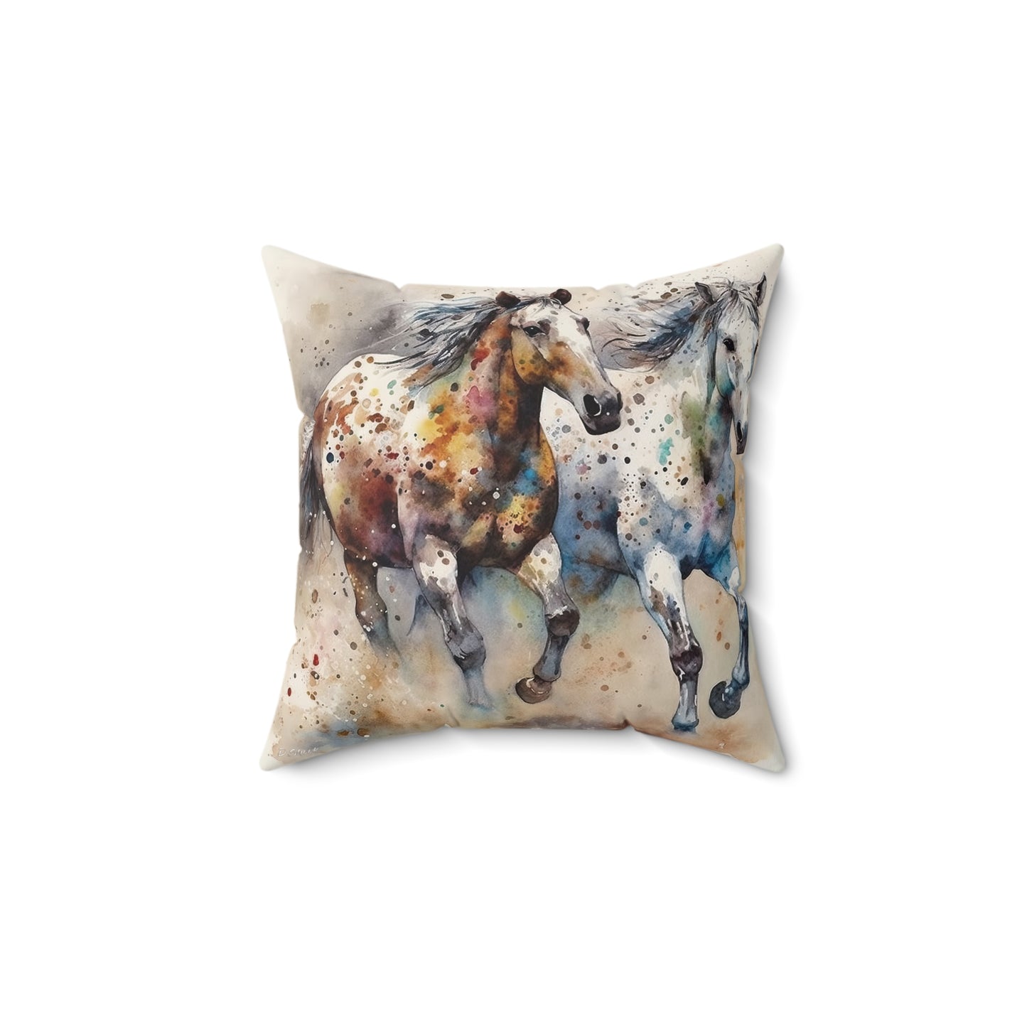 Wild Appaloosa Horses Spun Polyester Square Pillow