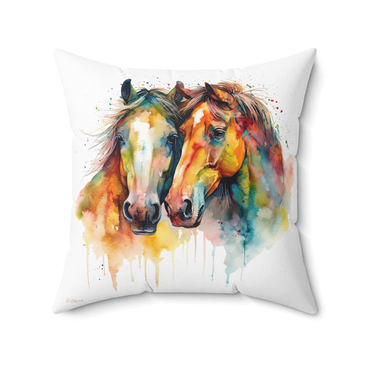 Horse Rescue 6 Spun Polyester Square Pillow