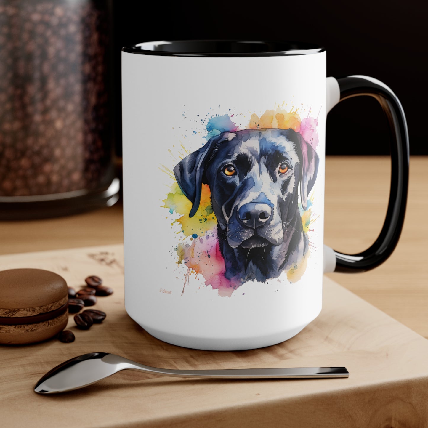 Black Lab 4 Accent Mugs