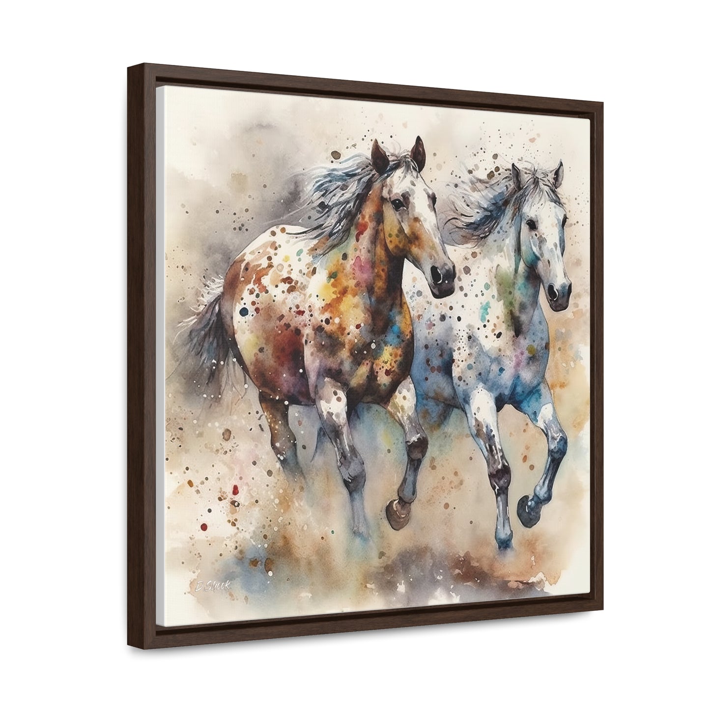 Wild Appaloosa Horses Gallery Canvas Wraps, Square Frame