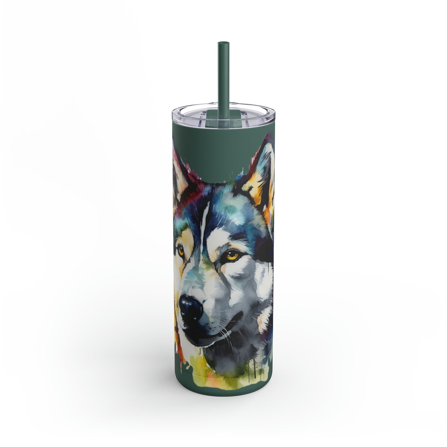 Siberian Husky 3 Maars Maker Skinny Matte Tumbler, 20oz