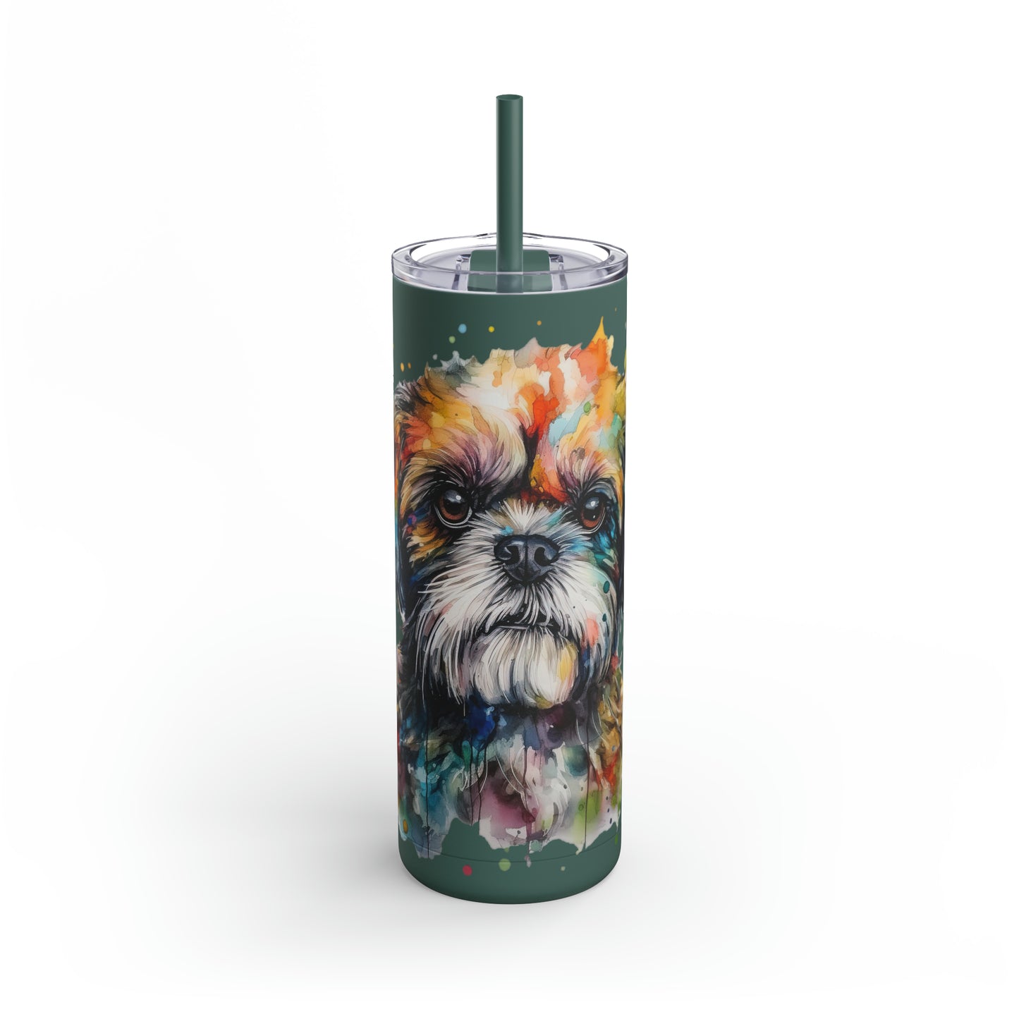 Shih Tzu 2 Maars Maker Skinny Matte Tumbler, 20oz