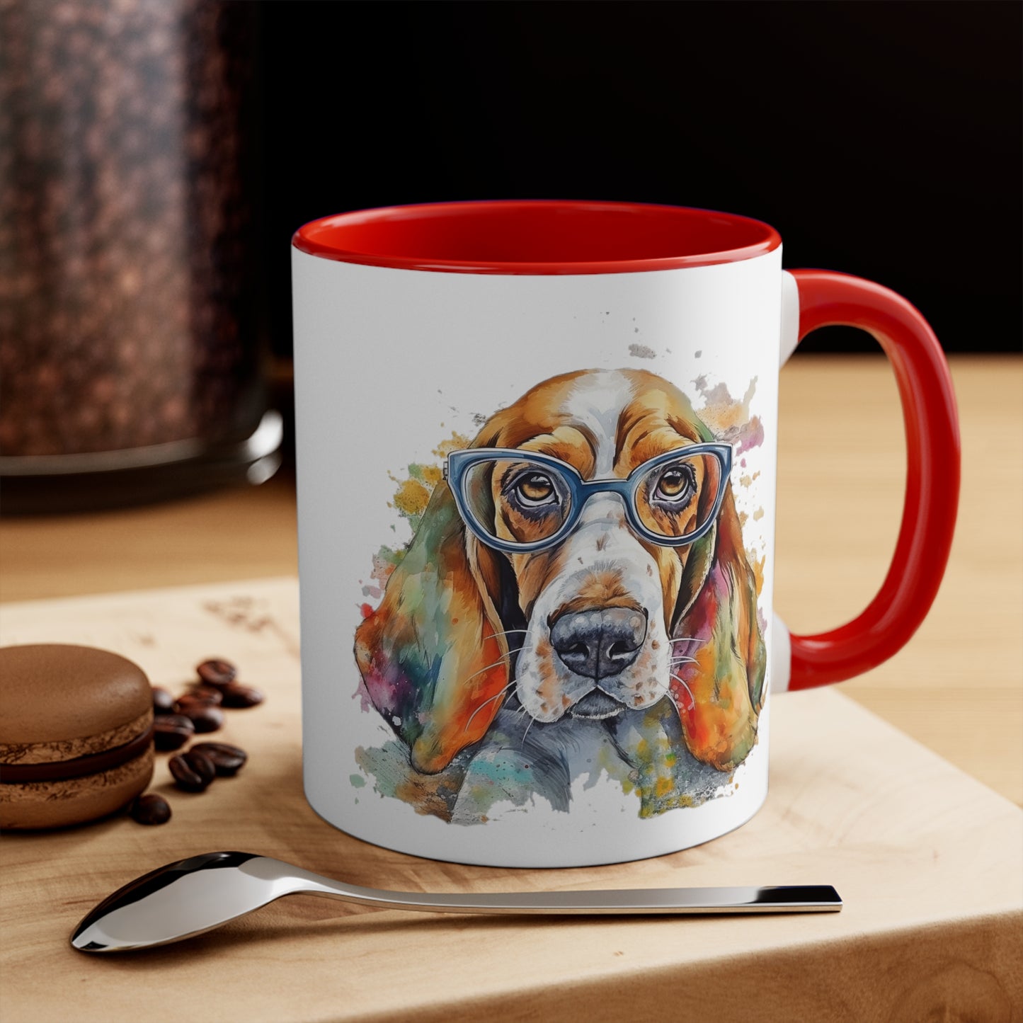 Basset Hound 5 Accent Mugs