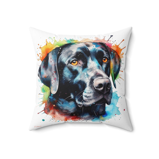 Black Lab 5 Spun Polyester Square Pillow