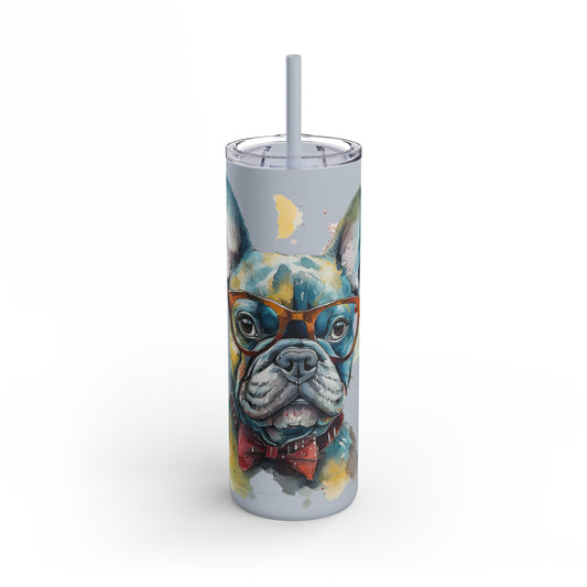 French Bulldog 5 Maars Maker Skinny Matte Tumbler, 20oz