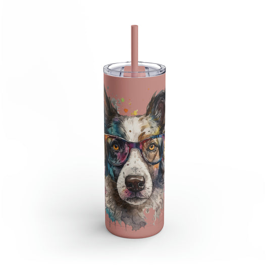 Border Collie 7 Maars Maker Skinny Matte Tumbler, 20oz