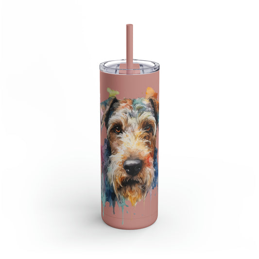 Airedale Terrier 2 Maars Maker Skinny Matte Tumbler, 20oz